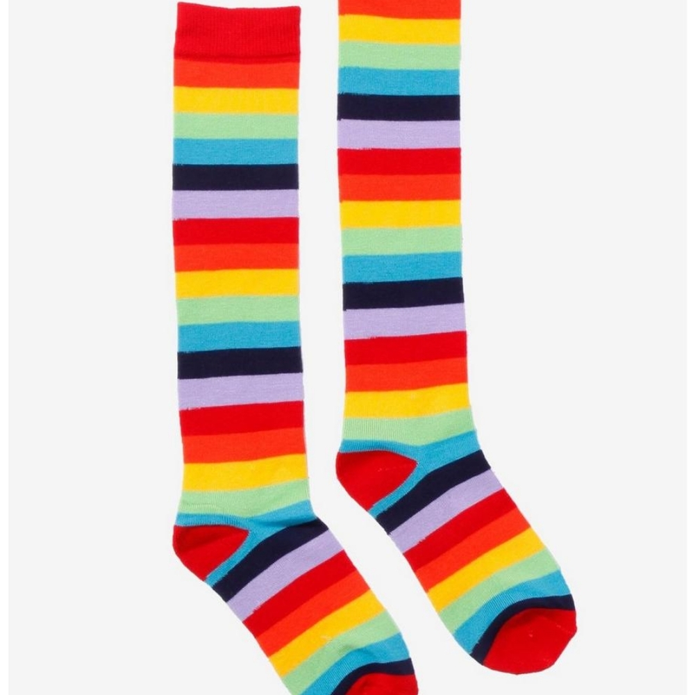 Rainbow knee high socks
